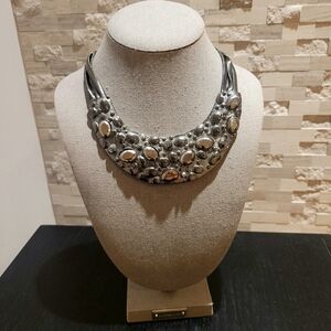 Fashion Jewelry Silver Statement Necklace